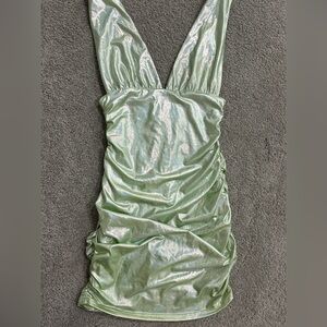 Superdown Iridescent Green Dress